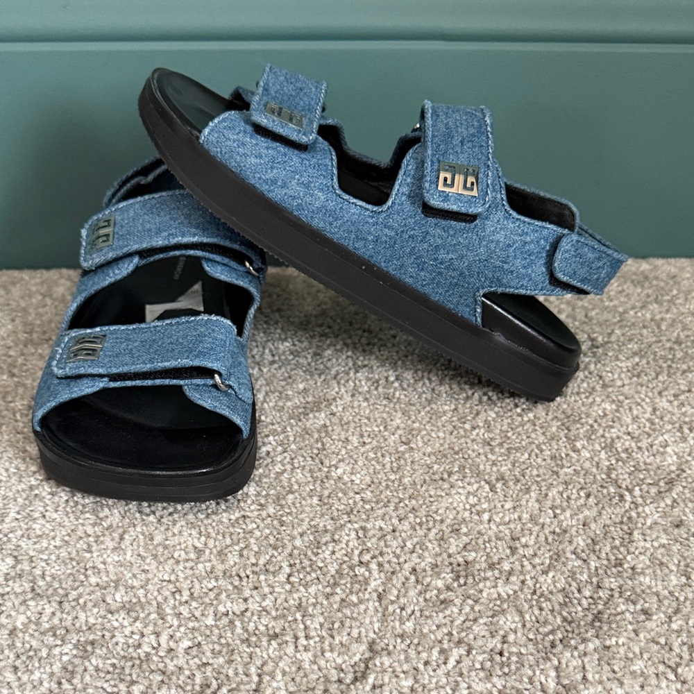 Givenchy Blue Denim Sandals Guaranteed Authentic - Picture 3 of 7